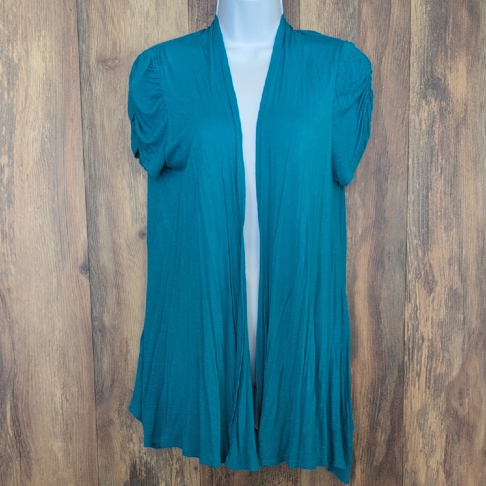 AB Studio Vibrant Teal Cardigan Shirt M             D361x